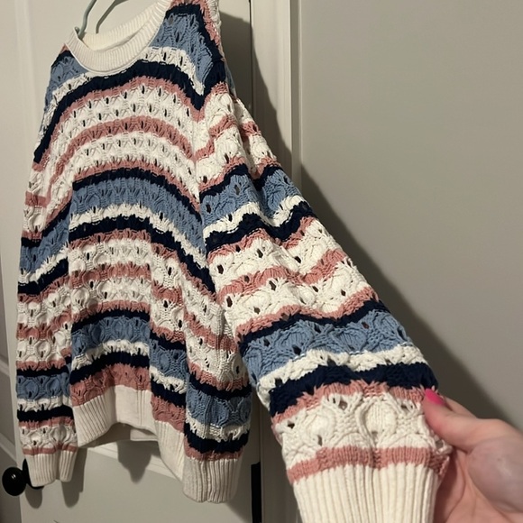 Primark size XL cotton acrylic cardigan sweater blue & pink gender reveal NWOT - Picture 3 of 7